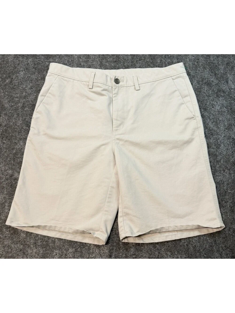 Haggar Mens 36 Beige Flat Front Performance Golf Chino Shorts Stretch